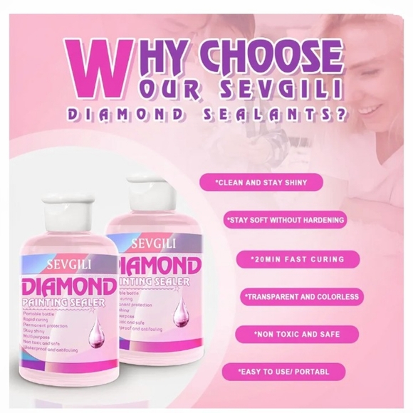 5/$50 Sevgili Diamond Art Sealer x2 With 3 Piece Tool Set - Picture 2 of 7